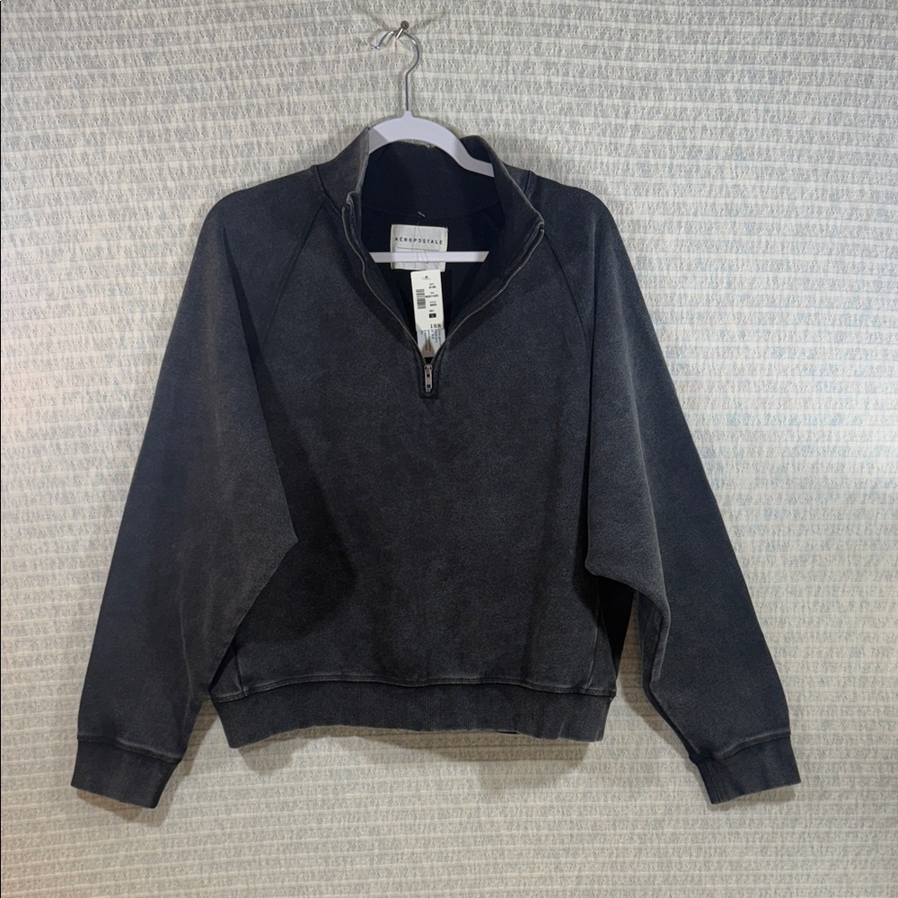 Aeropostale Men's Charcoal Zip-Up Sweater - NWT
